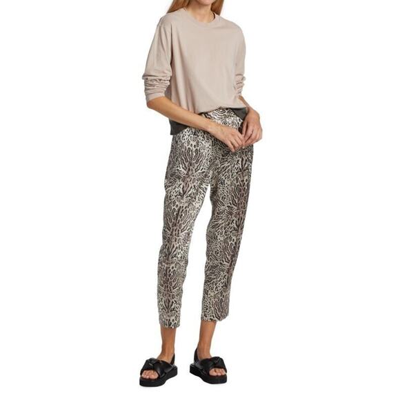ATM Anthony Thomas Melillo NWT Women's Silk Ocelot Leopard Print Trouser Pants M - Picture 1 of 8